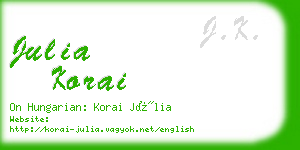 julia korai business card